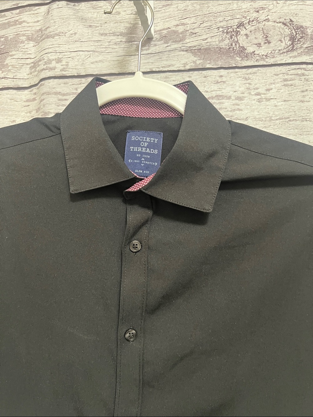 Men's Society of Threads Black Slim Fit Shirt Size M EUC - Picture 3 of 7